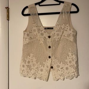 Zara lace sheer vest . Size xs never worn